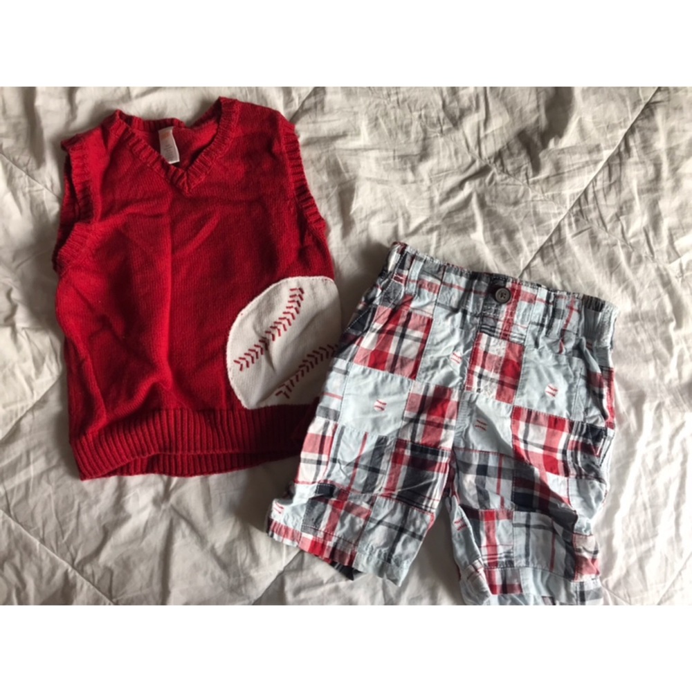 2T Sweater Vest and Shorts Set Boys